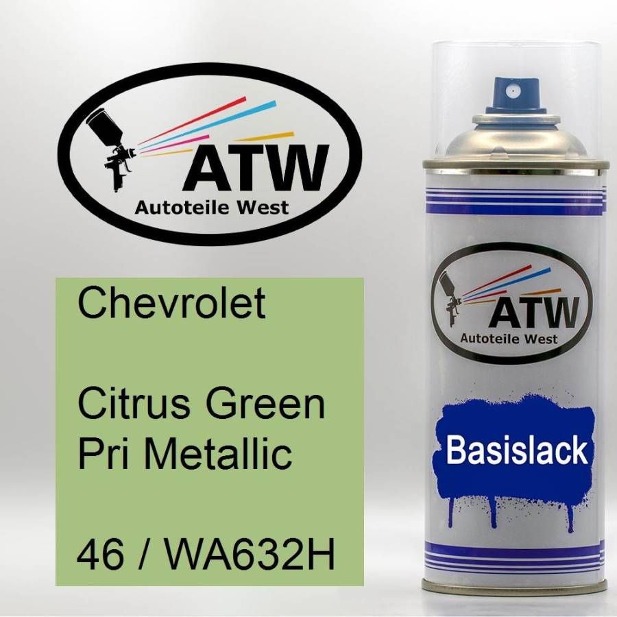 Chevrolet, Citrus Green Pri Metallic, 46 / WA632H: 400ml Sprühdose, von ATW Autoteile West.